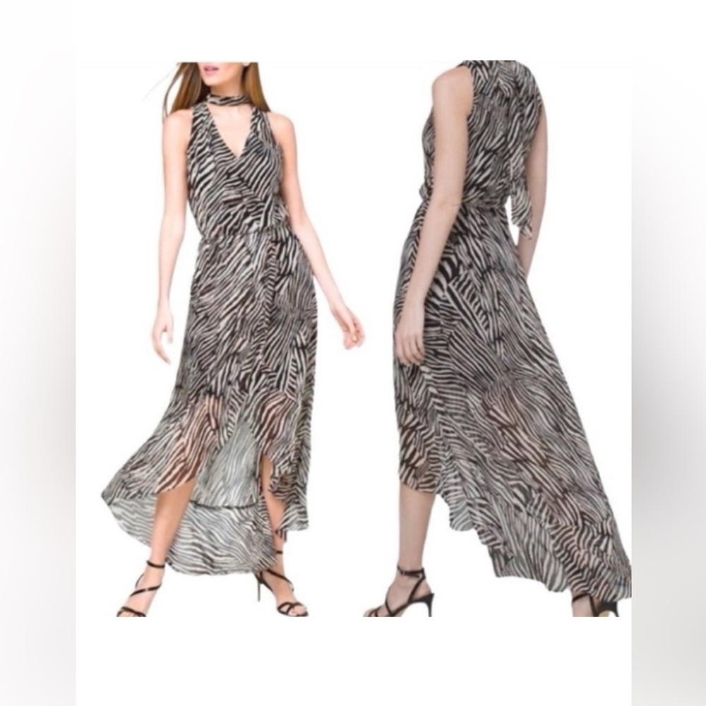 WHBM White House Black Market
Dress Zebra Print Animal Maxi Sheer Size 6